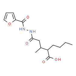 ChemSpider 2D Image | 2-{4-[2-(2-Furoyl)hydrazino]-4-oxo-2-butanyl}hexanoic acid | C15H22N2O5