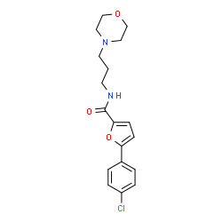 ChemSpider 2D Image | 5-(4-Chlorophenyl)-N-[3-(4-morpholinyl)propyl]-2-furamide | C18H21ClN2O3