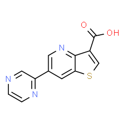 ChemSpider 2D Image | 6-(2-Pyrazinyl)thieno[3,2-b]pyridine-3-carboxylic acid | C12H7N3O2S
