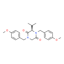 ChemSpider 2D Image | (3R)-3-Isopropyl-1,4-bis(4-methoxybenzyl)-2,5-piperazinedione | C23H28N2O4