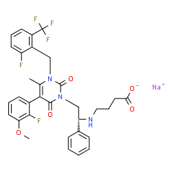 ChemSpider 2D Image | Elagolix sodium | C32H29F5N3NaO5