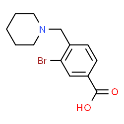 ChemSpider 2D Image | 3-Bromo-4-(1-piperidinylmethyl)benzoic acid | C13H16BrNO2