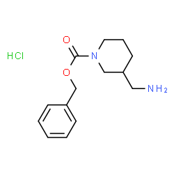 ChemSpider 2D Image | benzyl 3-(aminomethyl)piperidine-1-carboxylate hydrochloride | C14H21ClN2O2