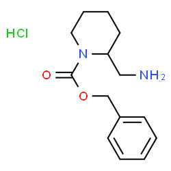 ChemSpider 2D Image | benzyl 2-(aminomethyl)piperidine-1-carboxylate hydrochloride | C14H21ClN2O2