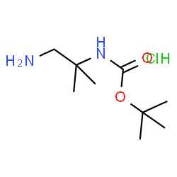 ChemSpider 2D Image | TERT-BUTYL N-(1-AMINO-2-METHYLPROPAN-2-YL)CARBAMATE HYDROCHLORIDE | C9H21ClN2O2