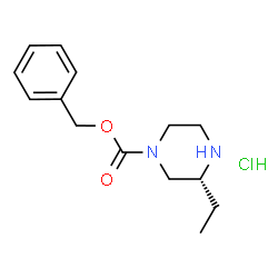 ChemSpider 2D Image | (R)-Benzyl 3-ethylpiperazine-1-carboxylate hydrochloride | C14H21ClN2O2