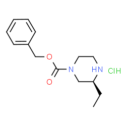 ChemSpider 2D Image | (S)-Benzyl 3-ethylpiperazine-1-carboxylate hydrochloride | C14H21ClN2O2