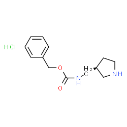 ChemSpider 2D Image | (R)-benzyl (pyrrolidin-3-ylmethyl)carbamate hydrochloride | C13H19ClN2O2