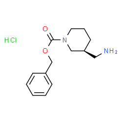 ChemSpider 2D Image | (S)-Benzyl 3-(aminomethyl)piperidine-1-carboxylate hydrochloride | C14H21ClN2O2