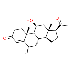 ChemSpider 2D Image | (6alpha,9xi,11beta)-11-Hydroxy-6-methylpregn-4-ene-3,20-dione | C22H32O3