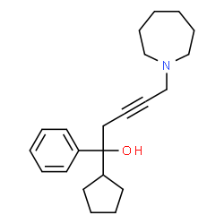ChemSpider 2D Image | 5-(1-Azepanyl)-1-cyclopentyl-1-phenyl-3-pentyn-1-ol | C22H31NO
