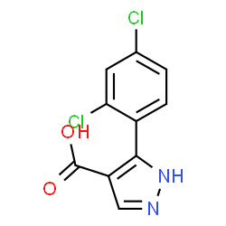 ChemSpider 2D Image | 5-(2,4-Dichlorophenyl)-1H-pyrazole-4-carboxylic acid | C10H6Cl2N2O2