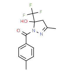ChemSpider 2D Image | [5-Hydroxy-3-methyl-5-(trifluoromethyl)-4,5-dihydro-1H-pyrazol-1-yl](4-methylphenyl)methanone | C13H13F3N2O2