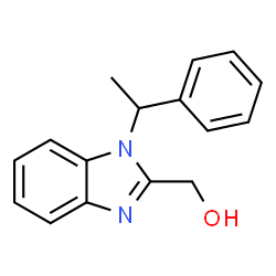 ChemSpider 2D Image | [1-(1-Phenylethyl)-1H-benzimidazol-2-yl]methanol | C16H16N2O