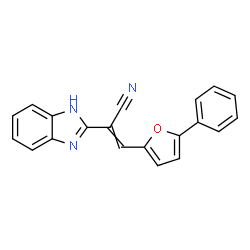 ChemSpider 2D Image | 2-(1H-Benzimidazol-2-yl)-3-(5-phenyl-2-furyl)acrylonitrile | C20H13N3O