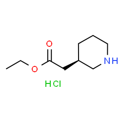 ChemSpider 2D Image | ethyl (R)-2-(piperidin-3-yl)acetate hydrochloride | C9H18ClNO2