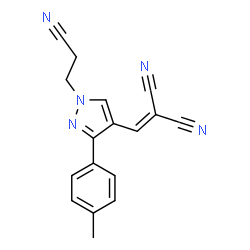 ChemSpider 2D Image | 2-[1-(2-Cyano-ethyl)-3-p-tolyl-1H-pyrazol-4-ylmethylene]-malononitrile | C17H13N5