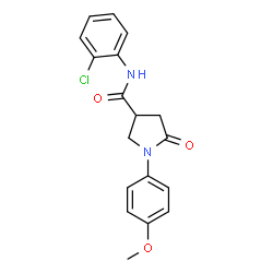 ChemSpider 2D Image | N-(2-Chlorophenyl)-1-(4-methoxyphenyl)-5-oxo-3-pyrrolidinecarboxamide | C18H17ClN2O3