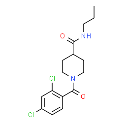 ChemSpider 2D Image | 1-(2,4-Dichlorobenzoyl)-N-propyl-4-piperidinecarboxamide | C16H20Cl2N2O2