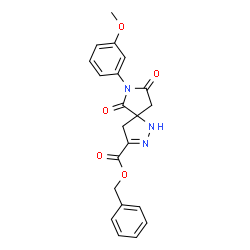 ChemSpider 2D Image | Benzyl 7-(3-methoxyphenyl)-6,8-dioxo-1,2,7-triazaspiro[4.4]non-2-ene-3-carboxylate | C21H19N3O5