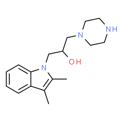 ChemSpider 2D Image | 1-(2,3-dimethylindol-1-yl)-3-(piperazin-1-yl)propan-2-ol | C17H25N3O
