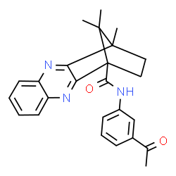 ChemSpider 2D Image | N-(3-Acetylphenyl)-12,15,15-trimethyl-3,10-diazatetracyclo[10.2.1.0~2,11~.0~4,9~]pentadeca-2,4,6,8,10-pentaene-1-carboxamide | C25H25N3O2