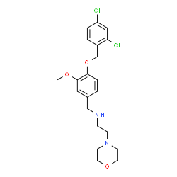 ChemSpider 2D Image | N-{4-[(2,4-Dichlorobenzyl)oxy]-3-methoxybenzyl}-2-(4-morpholinyl)ethanamine | C21H26Cl2N2O3