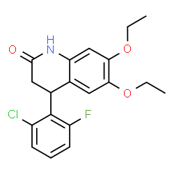 ChemSpider 2D Image | 4-(2-Chloro-6-fluorophenyl)-6,7-diethoxy-3,4-dihydro-2(1H)-quinolinone | C19H19ClFNO3