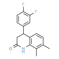 ChemSpider 2D Image | 4-(3,4-Difluorophenyl)-7,8-dimethyl-3,4-dihydro-2(1H)-quinolinone | C17H15F2NO