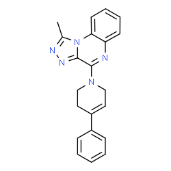 ChemSpider 2D Image | 1-Methyl-4-(4-phenyl-3,6-dihydro-1(2H)-pyridinyl)[1,2,4]triazolo[4,3-a]quinoxaline | C21H19N5