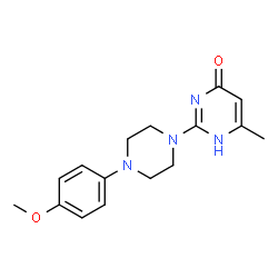 ChemSpider 2D Image | 4-pyrimidinol, 2-[4-(4-methoxyphenyl)-1-piperazinyl]-6-methyl- | C16H20N4O2