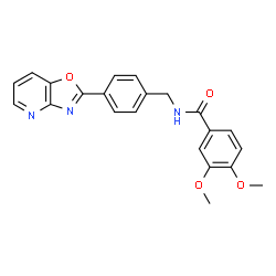 ChemSpider 2D Image | 3,4-Dimethoxy-N-[4-([1,3]oxazolo[4,5-b]pyridin-2-yl)benzyl]benzamide | C22H19N3O4
