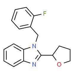 ChemSpider 2D Image | 1-(2-Fluorobenzyl)-2-(tetrahydro-2-furanyl)-1H-benzimidazole | C18H17FN2O
