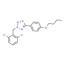 ChemSpider 2D Image | 5-(4-Butoxyphenyl)-2-(2,6-dichlorobenzyl)-2H-tetrazole | C18H18Cl2N4O