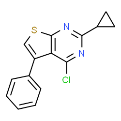 ChemSpider 2D Image | 4-Chloro-2-cyclopropyl-5-phenylthieno[2,3-d]pyrimidine | C15H11ClN2S