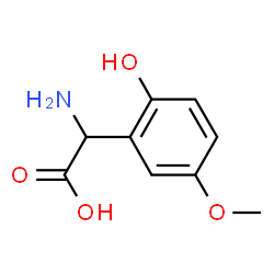 ChemSpider 2D Image | Amino(2-hydroxy-5-methoxyphenyl)acetic acid | C9H11NO4