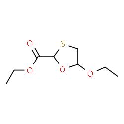 ChemSpider 2D Image | Ethyl 5-ethoxy-1,3-oxathiolane-2-carboxylate | C8H14O4S