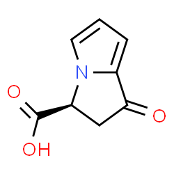 ChemSpider 2D Image | (3S)-1-Oxo-2,3-dihydro-1H-pyrrolizine-3-carboxylic acid | C8H7NO3