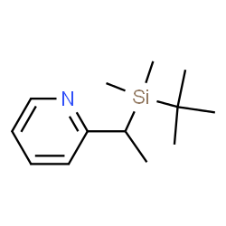 ChemSpider 2D Image | 2-{1-[Dimethyl(2-methyl-2-propanyl)silyl]ethyl}pyridine | C13H23NSi