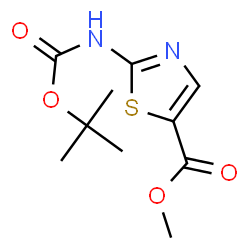 ChemSpider 2D Image | Methyl 2-((tert-butoxycarbonyl)amino)thiazole-5-carboxylate | C10H14N2O4S