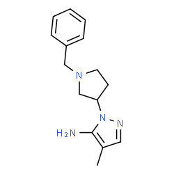 ChemSpider 2D Image | 1-(1-Benzyl-3-pyrrolidinyl)-4-methyl-1H-pyrazol-5-amine | C15H20N4