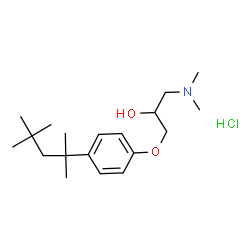 ChemSpider 2D Image | 1-(Dimethylamino)-3-[4-(2,4,4-trimethyl-2-pentanyl)phenoxy]-2-propanol hydrochloride (1:1) | C19H34ClNO2
