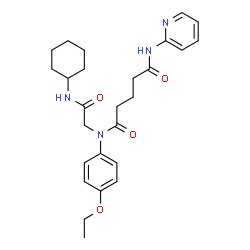 ChemSpider 2D Image | N-[2-(Cyclohexylamino)-2-oxoethyl]-N-(4-ethoxyphenyl)-N'-(2-pyridinyl)pentanediamide | C26H34N4O4