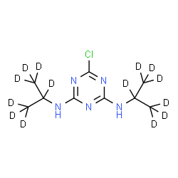ChemSpider 2D Image | 6-Chloro-N,N'-bis[(~2~H_7_)-2-propanyl]-1,3,5-triazine-2,4-diamine | C9H2D14ClN5