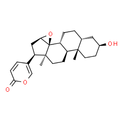 ChemSpider 2D Image | (3beta,5beta,13alpha,15beta)-3-Hydroxy-14,15-epoxybufa-20,22-dienolide | C24H32O4