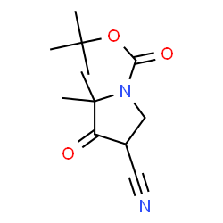 ChemSpider 2D Image | 1-Boc-4-cyano-2,2-dimethyl-3-oxopyrrolidine | C12H18N2O3