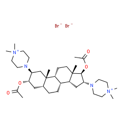 ChemSpider 2D Image | (2beta,3alpha,5beta,9beta,14beta,16alpha,17beta)-3,17-Diacetoxy-2,16-bis(4,4-dimethylpiperazin-4-ium-1-yl)androstane dibromide | C35H62Br2N4O4