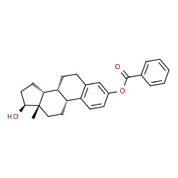 ChemSpider 2D Image | (9beta,14beta,17beta)-17-Hydroxyestra-1,3,5(10)-trien-3-yl benzoate | C25H28O3