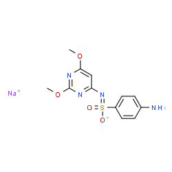 ChemSpider 2D Image | Sodium 4-amino-N-(2,6-dimethoxy-4-pyrimidinyl)benzenesulfonimidate | C12H13N4NaO4S