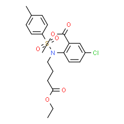 ChemSpider 2D Image | Methyl 5-chloro-2-{(4-ethoxy-4-oxobutyl)[(4-methylphenyl)sulfonyl]amino}benzoate | C21H24ClNO6S